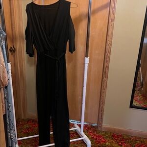 SHEIN Black Cold Shoulder Jumpsuit